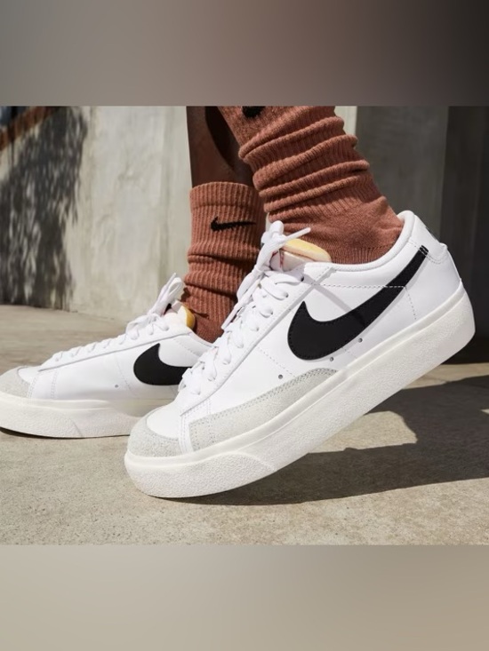 Nike Shoes - Nike Blazer Platform Sneaker Lace Up Shoes White Black Swoosh Women’s 9
